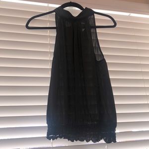 Black halter top blouse